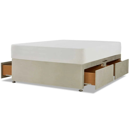 Divan Platform Top Bed Base 2 Drawer - Velvet or Chenille