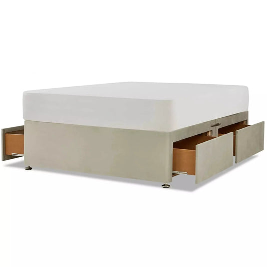 Divan Platform Top Bed Base 4 Drawer - Velvet or Chenille